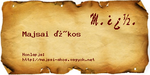 Majsai Ákos névjegykártya